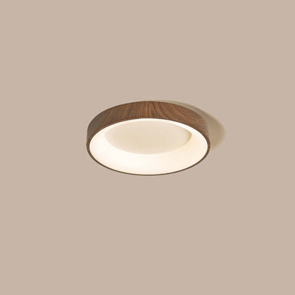 Round Wooden Ceiling Lamp with Soft LED Glow