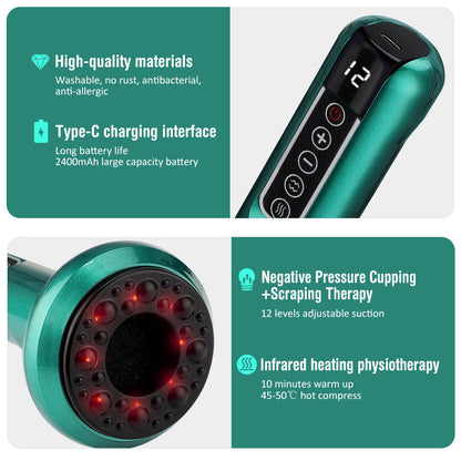 Pro Massage Cup with Suction and Scraping Tool