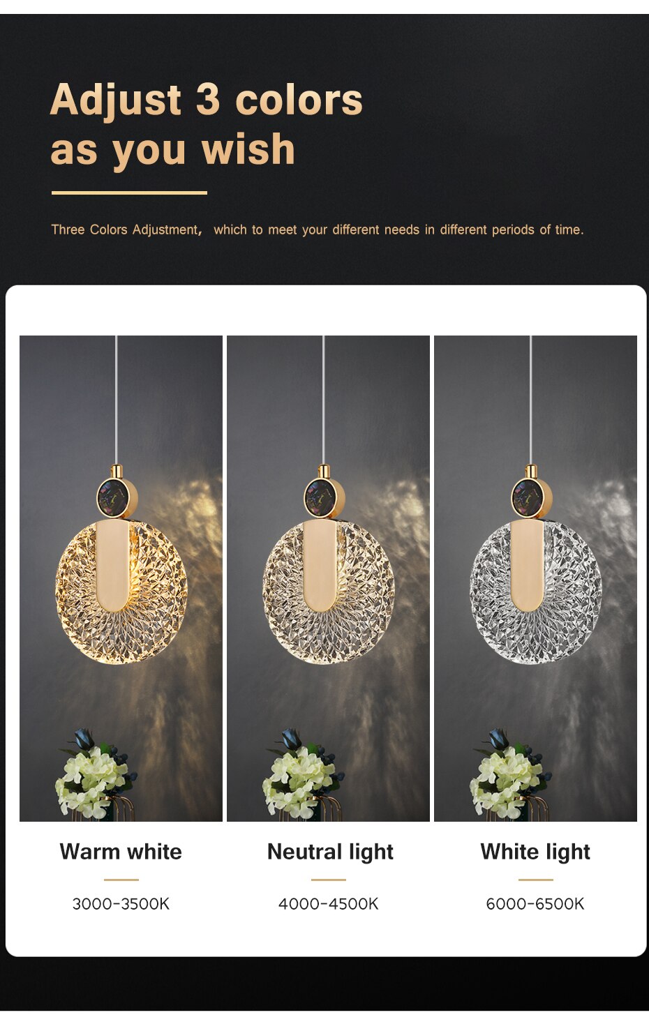 Luxury Crystal Glass Pendant Lighting Fixture