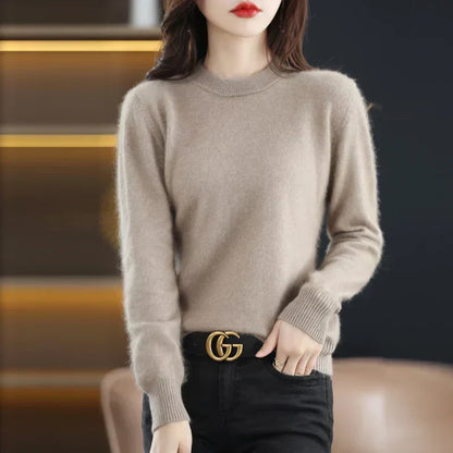 Soft Women's Cashmere Crew Neck Slim Fit Sweater