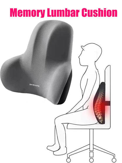 Contoured Back Pillow For Posture Relief And Lower Back Support