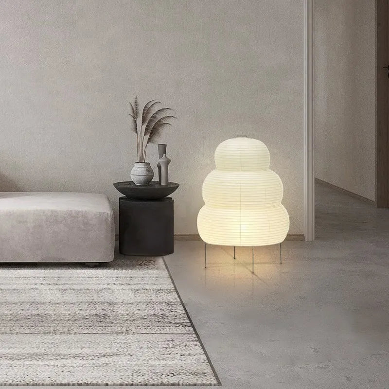 Rustic Wooden Tripod Floor Lamp