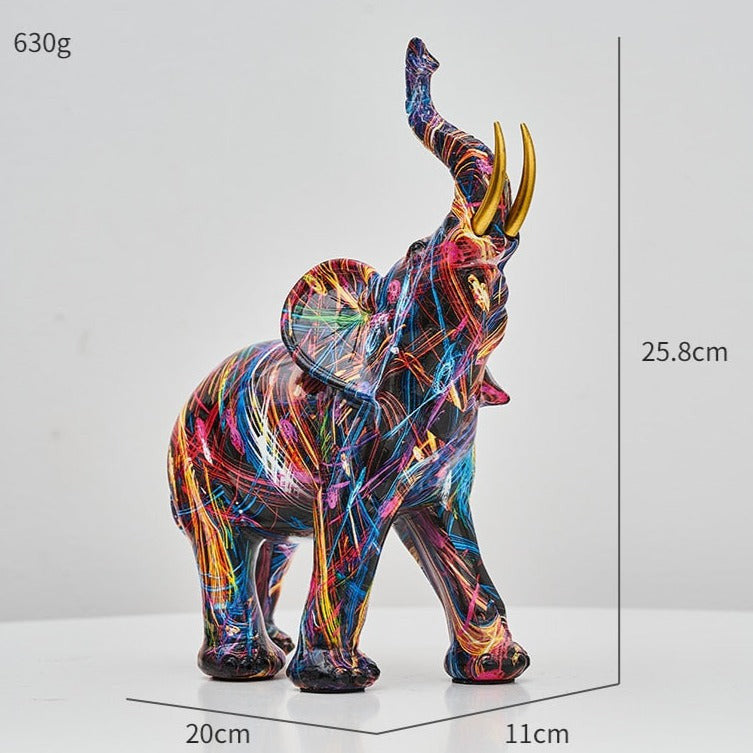 White Hand Painted Elephant Figurine