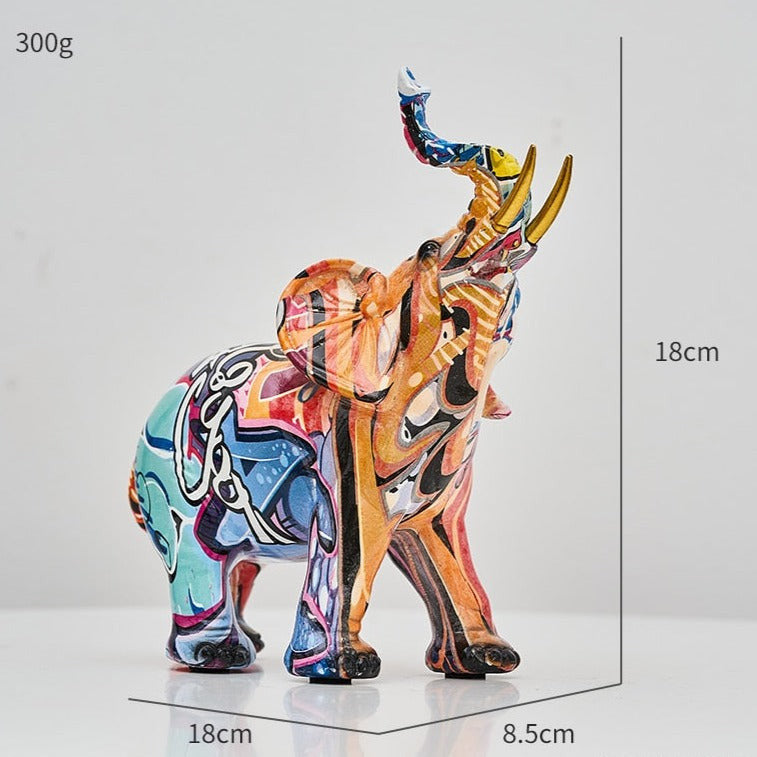 White Hand Painted Elephant Figurine