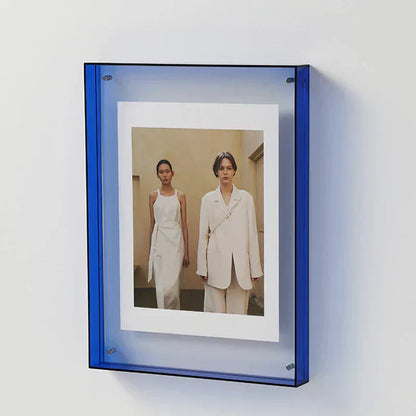 Clear Glass Picture Frame With Color Accent