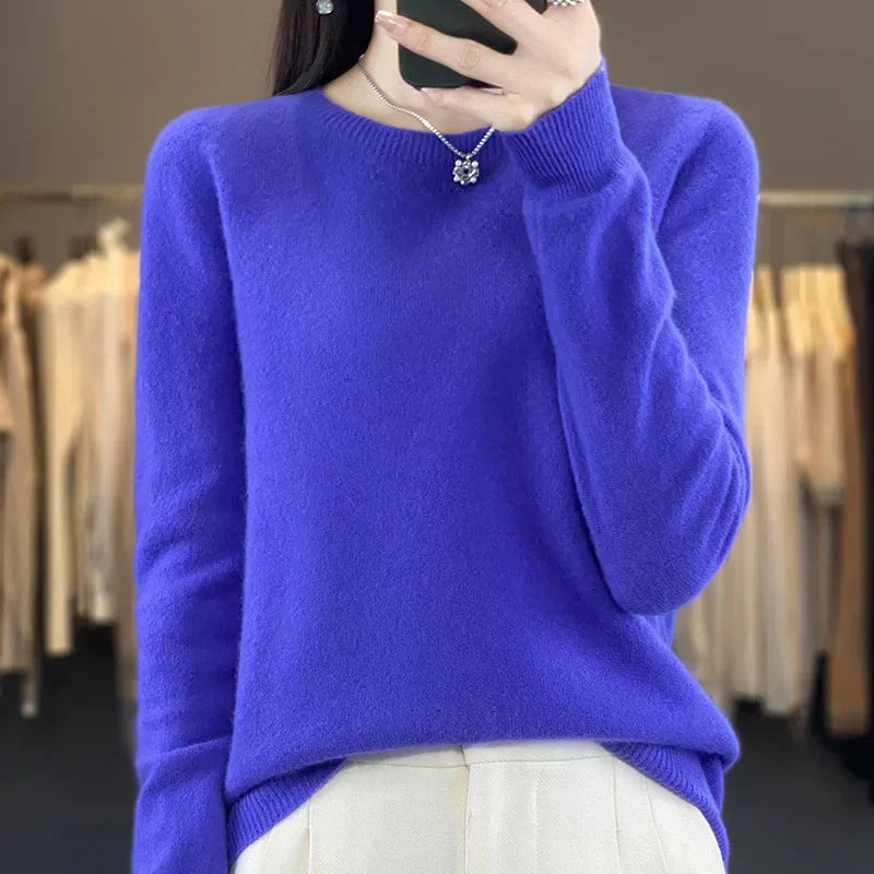 Cozy Women's Crew Neck Merino Wool Sweater