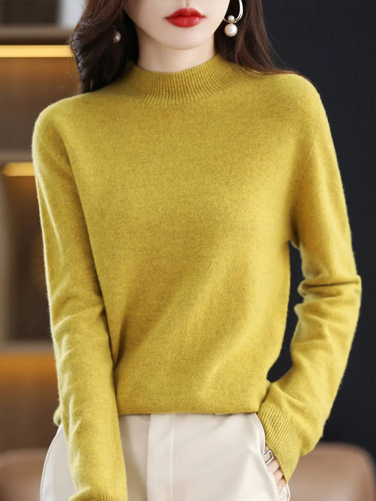 Soft Women's Merino Wool Crew Neck Sweater