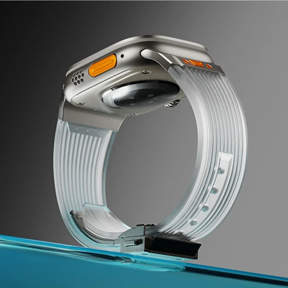 Soft Clear Apple Watch Silicone Strap Daily Wear