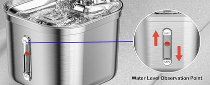 Pet Stainless Steel Automatic Cat Water Fountain