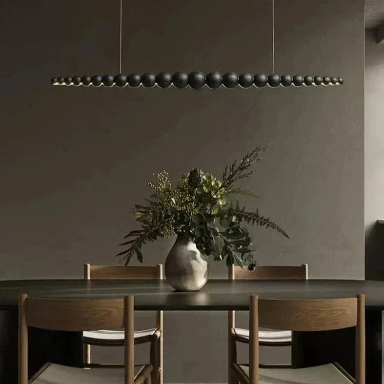Rustic Wooden Bead Ceiling Light