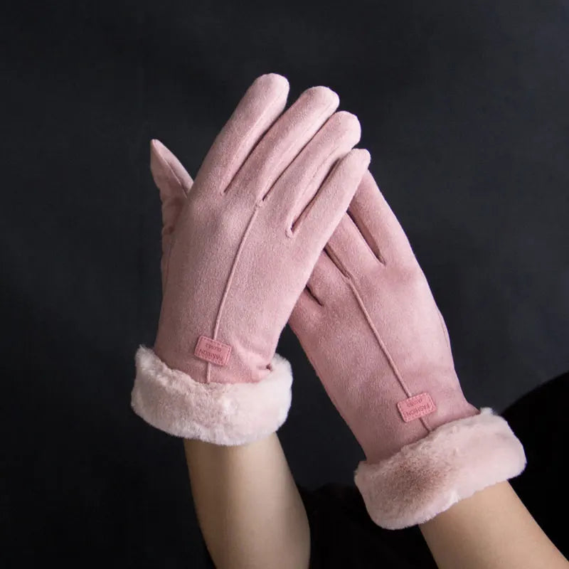 Warm Pink Waterproof Touchscreen Winter Gloves