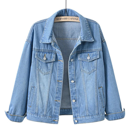 Classic Women's Denim Jacket Button Front Casual Wear