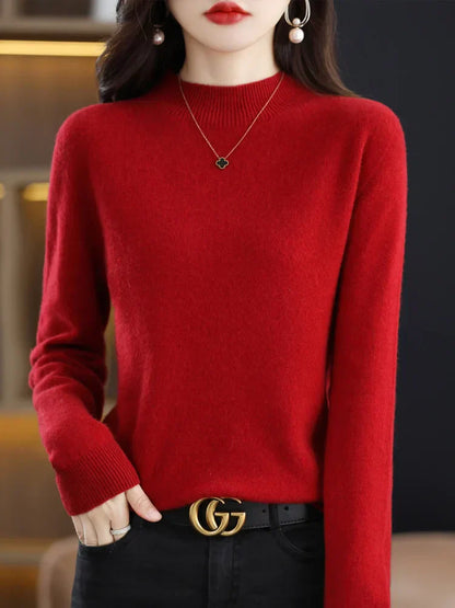 Soft Women's Merino Wool Slim Fit Sweater