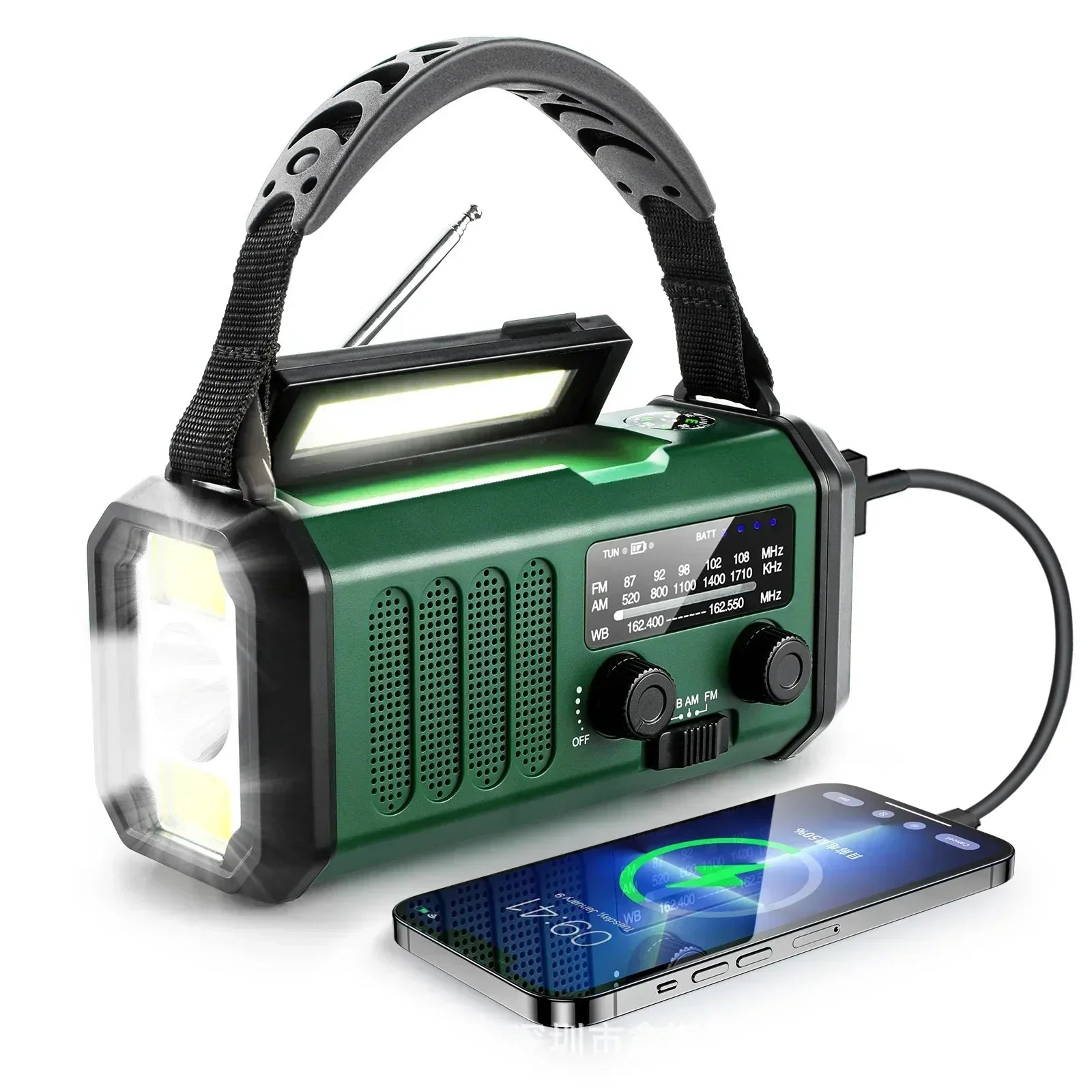Portable Solar Crank NOAA Radio Power Bank Charger - Lusomart