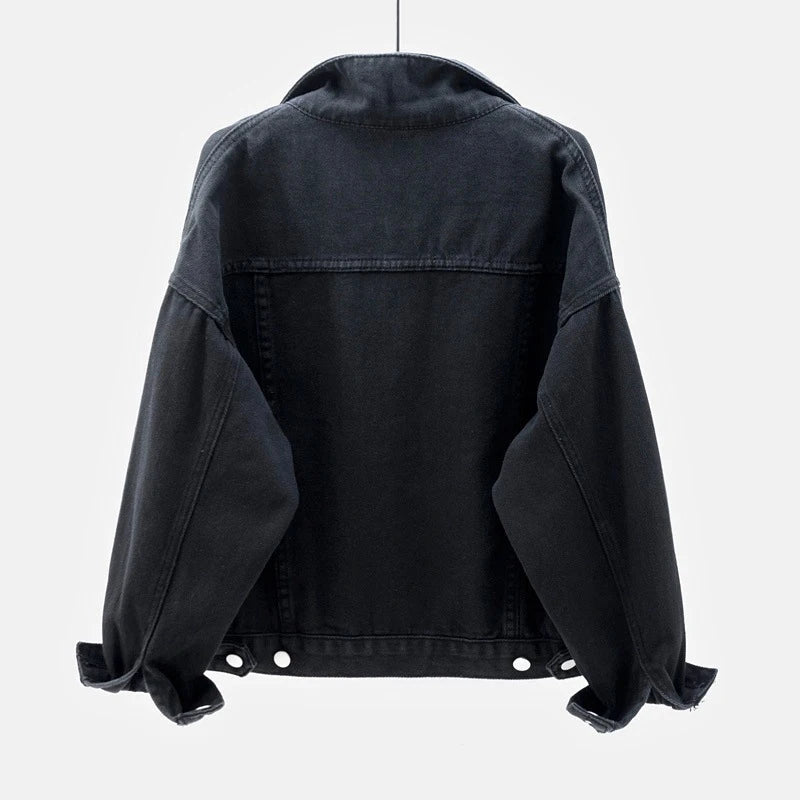 Classic Women's Denim Jacket Button Front Casual Wear