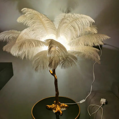 Luxury Copper Feather Standard Lamp