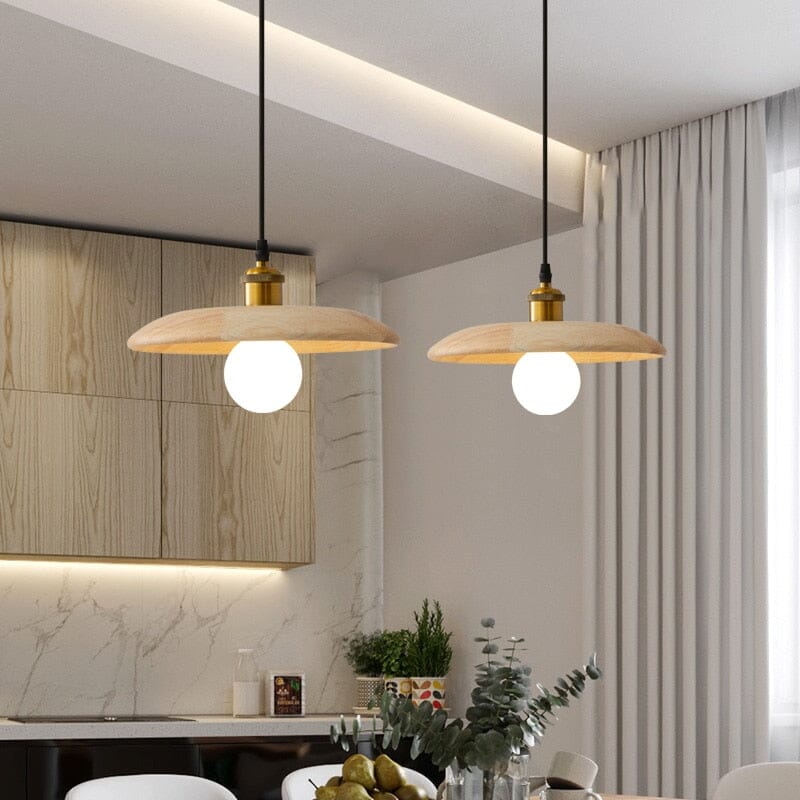 Rustic Wooden Pendant Light With Soft Warm Glow - Lusomart
