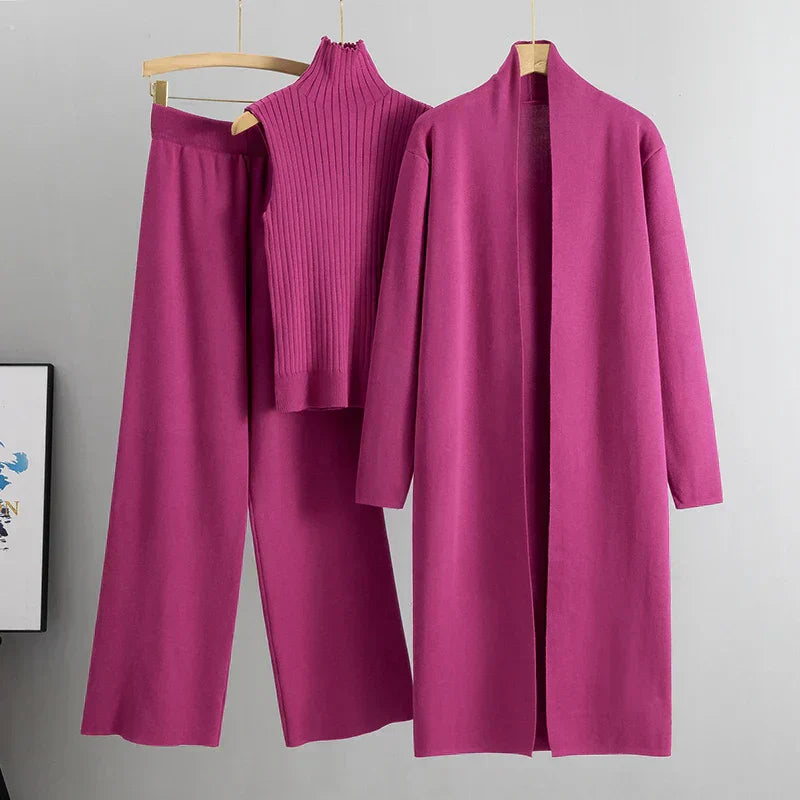 Comfy Women's 3 Piece Loungewear Set Top And Pants