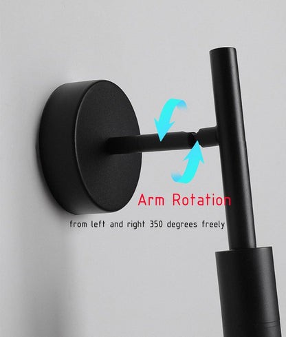 Flexible Black Adjustable Wall Reading Lamp