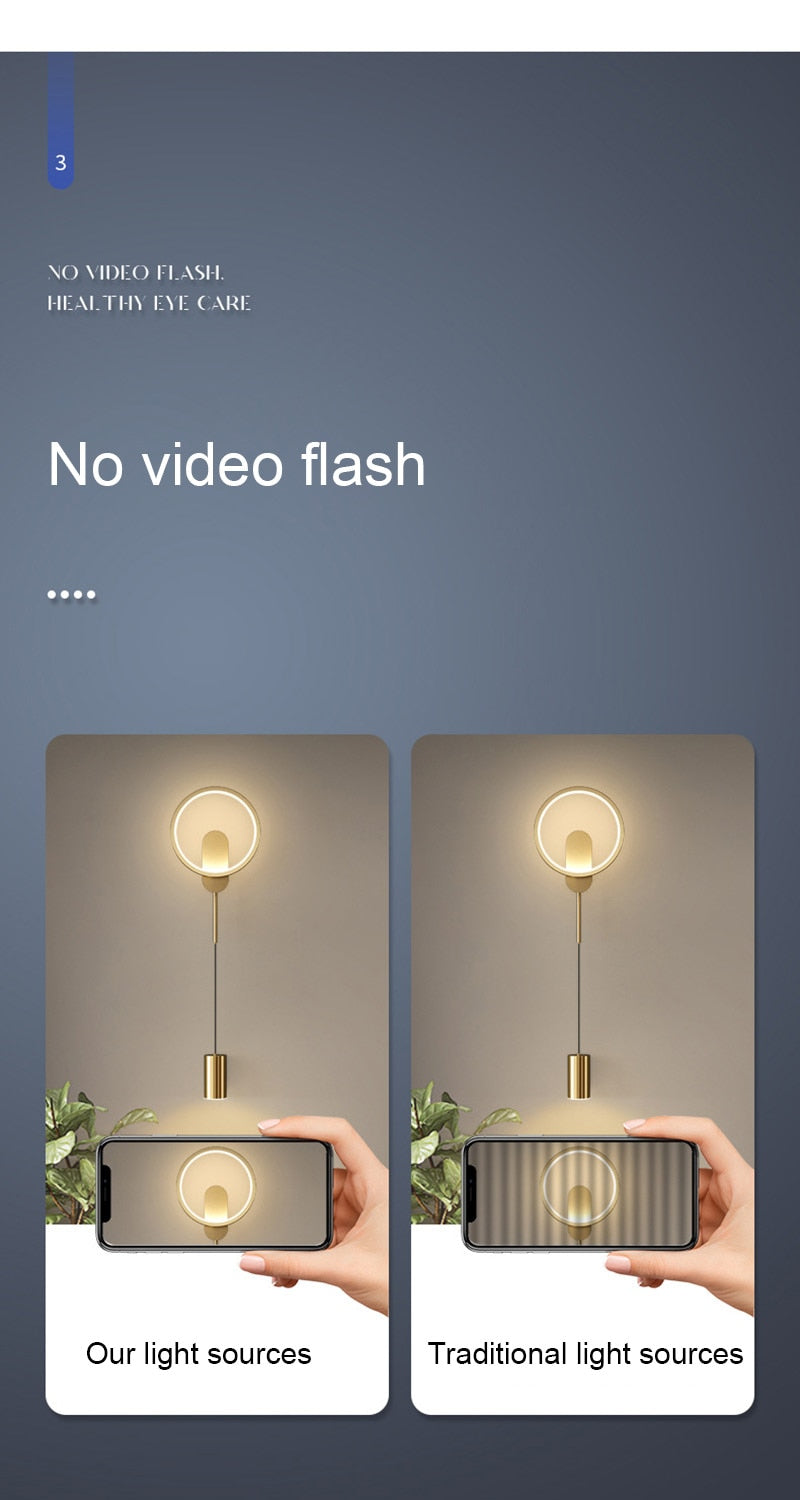Contemporary Gold LED Wall Lamp 24W
