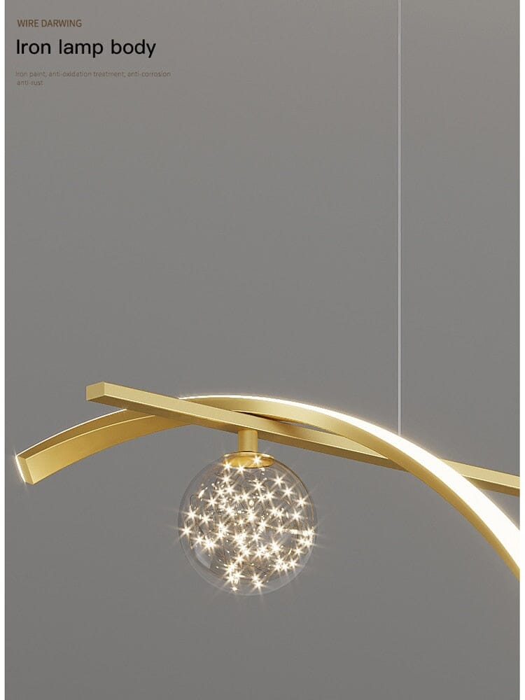 Elegant Curved Ceiling Chandelier
