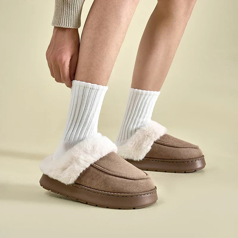 Warm Men's Fleece Slippers Non Slip Comfortable