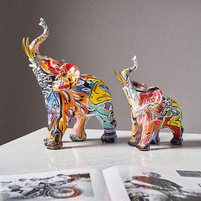 White Hand Painted Elephant Figurine