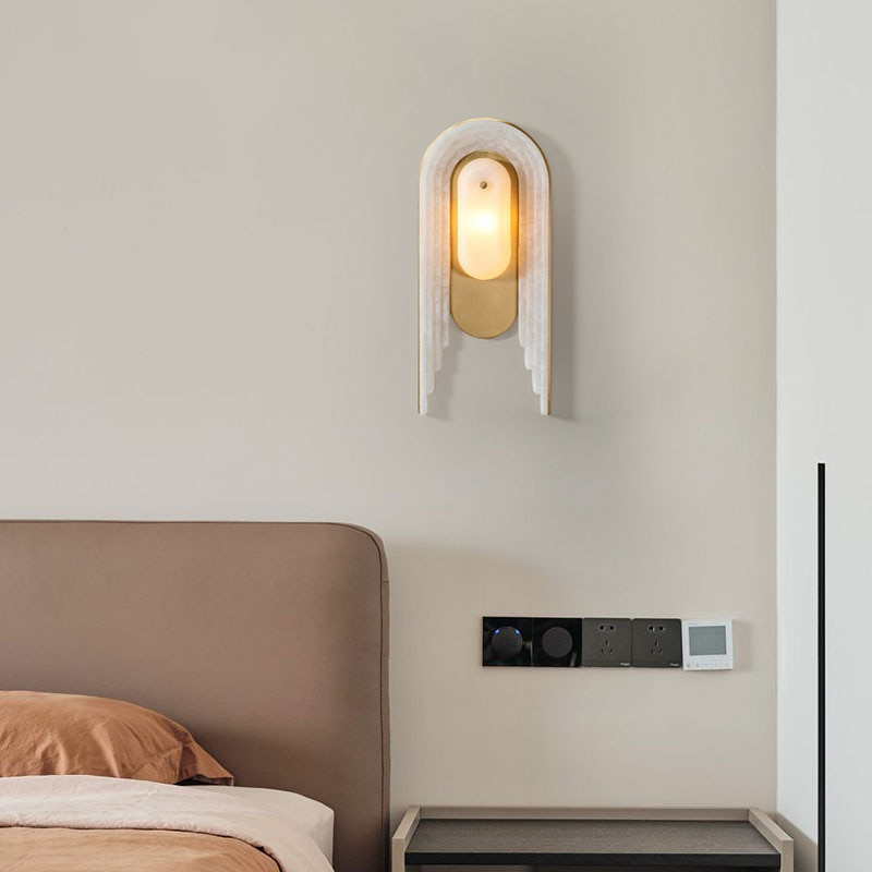 Luxury Marble G9 Wall Lamp in Copper Gold Finish - Lusomart