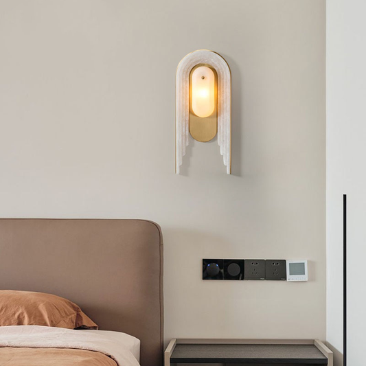Luxury Marble G9 Wall Lamp in Copper Gold Finish - Lusomart