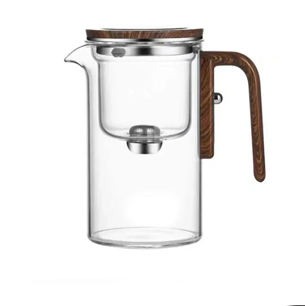 Clear Glass Teapot with Built-in Strainer System