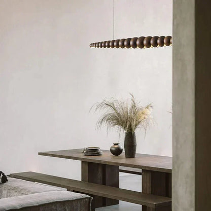 Rustic Wooden Bead Ceiling Light