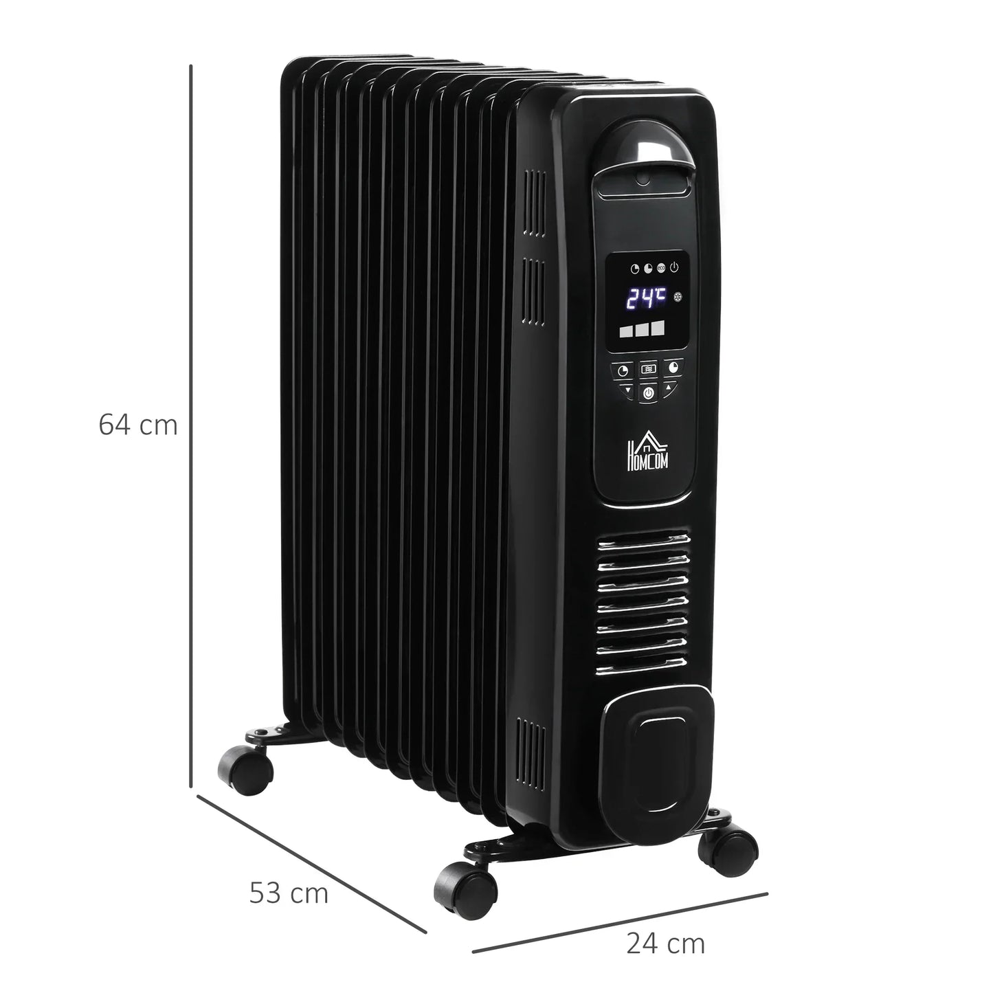 Compact 2500W Electric Space Heater With Remote Control