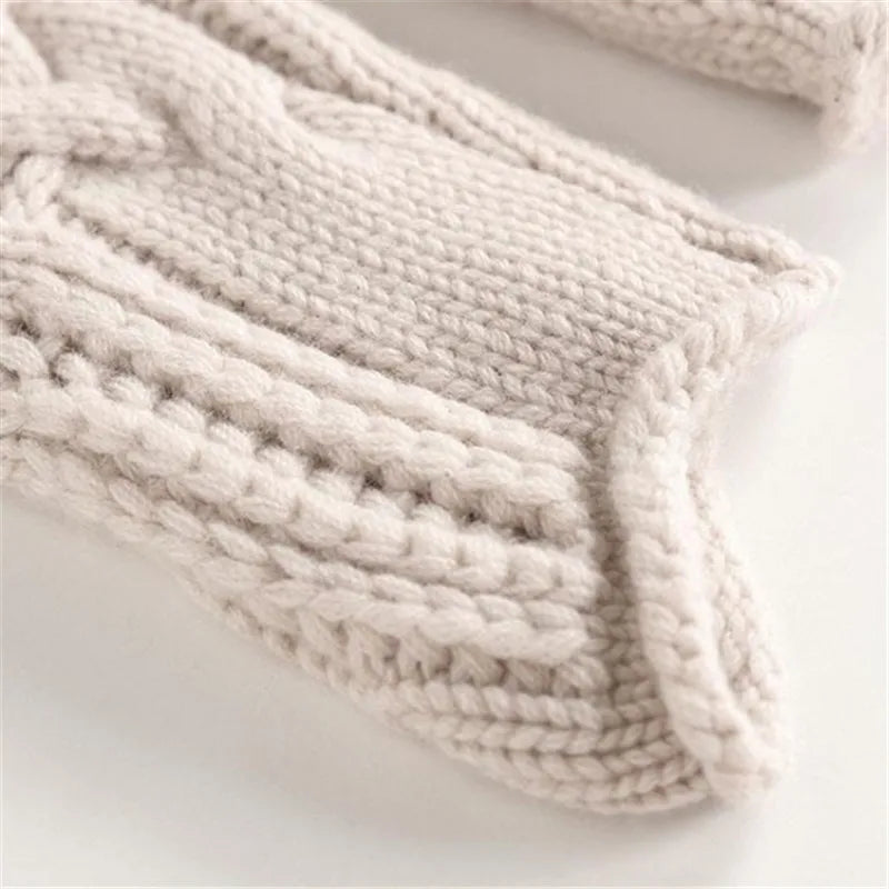 Warm High Neck Knit Sweater In Soft Fabric