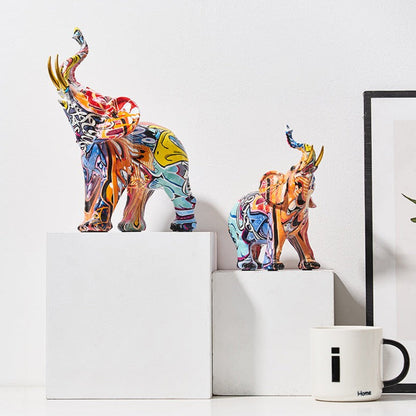 White Hand Painted Elephant Figurine
