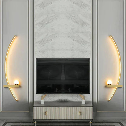 Modern Gold and Black Metal Outdoor Wall Lamp
