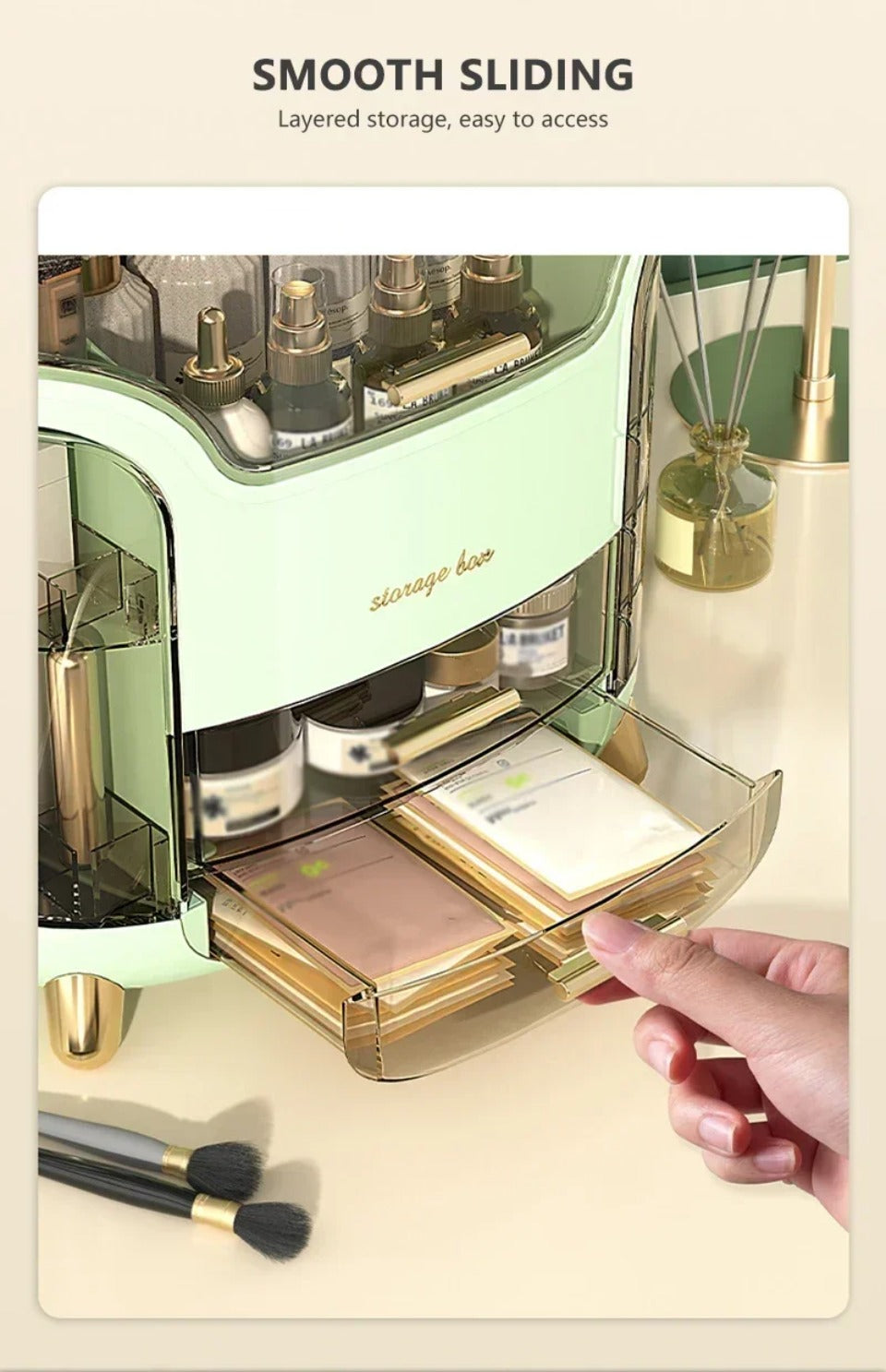 Spacious Cosmetic Desk Storage Case
