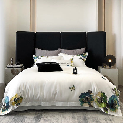 Luxurious Soft Cotton Duvet Cover Set with Embroidery