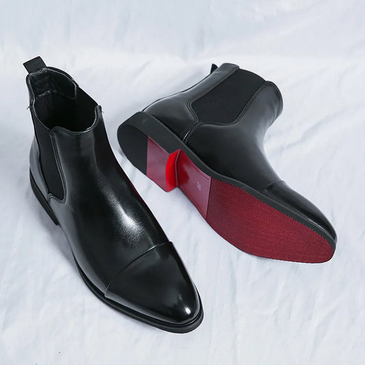 Classic Leather Chelsea Ankle Boots For Men - Lusomart