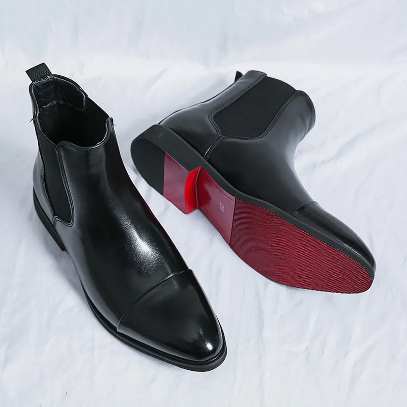 Classic Leather Ankle Boots For Men - Lusomart