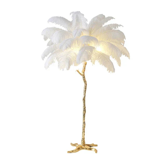 Luxury Copper Feather Standard Lamp