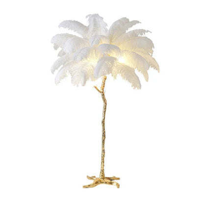 Luxury Copper Feather Standard Lamp