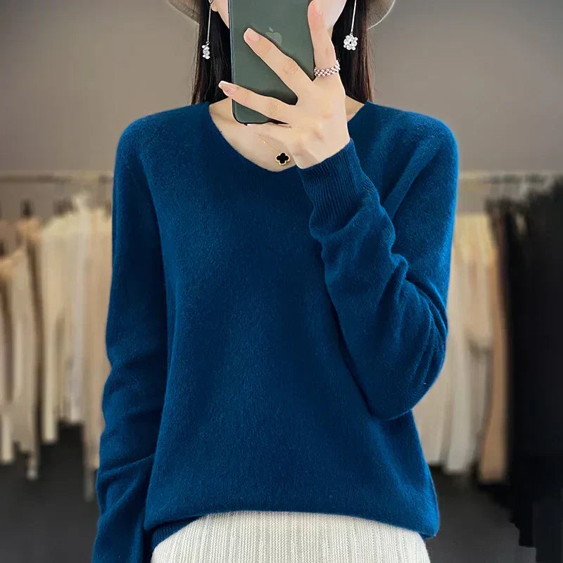 Soft Australian Merino Wool V-Neck Sweater