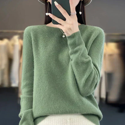 Pure Wool Crew Neck Sweater for Women