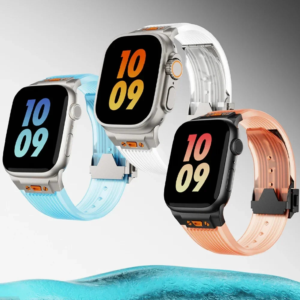 Soft Clear Apple Watch Silicone Strap Daily Wear