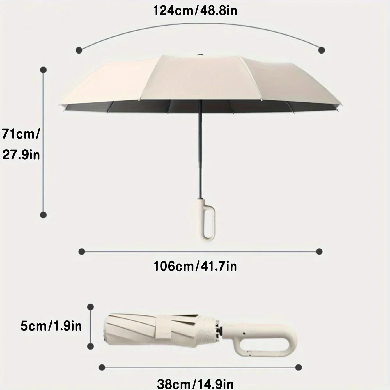 Portable Sun And Rain Umbrella With UPF 50 Protection