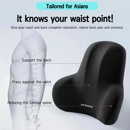 Contoured Back Pillow For Posture Relief And Lower Back Support