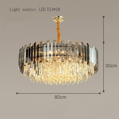 Circular Glass LED Lamp With Brass Decoration