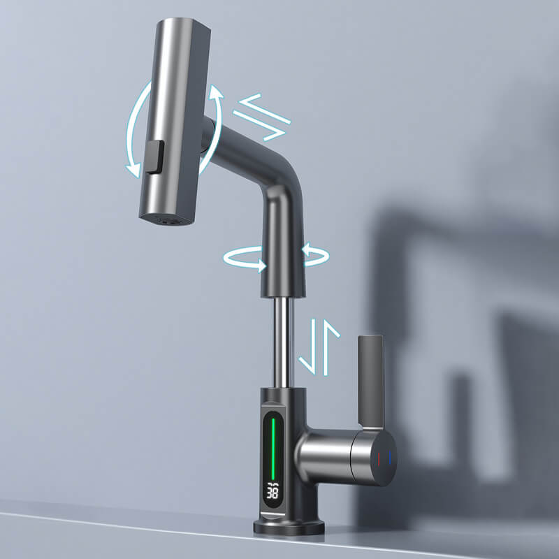 Flexible Kitchen Faucet With Long Extendable Hose