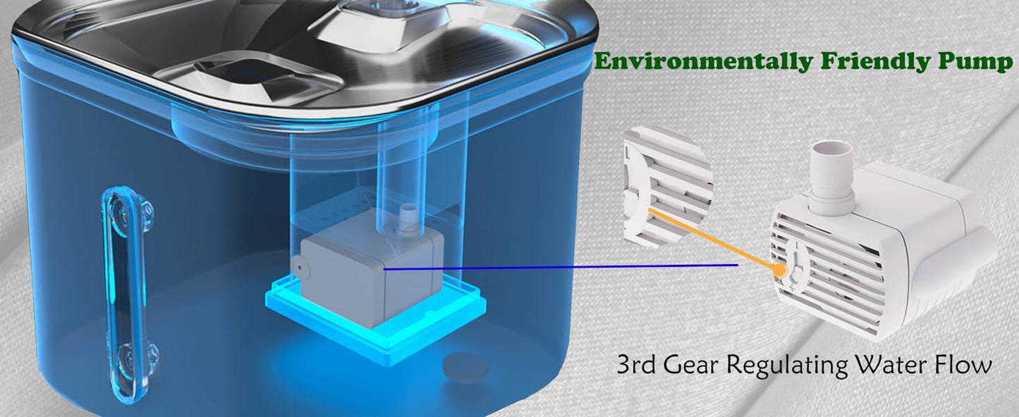 Pet Stainless Steel Automatic Cat Water Fountain