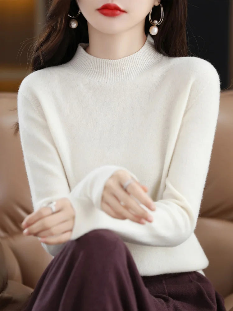 Soft Women's Merino Wool Slim Fit Sweater